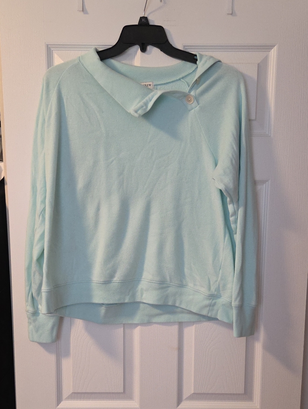 J.Crew Size xl Sweatshirt Light Teal Green Converts Into Mock Turtleneck